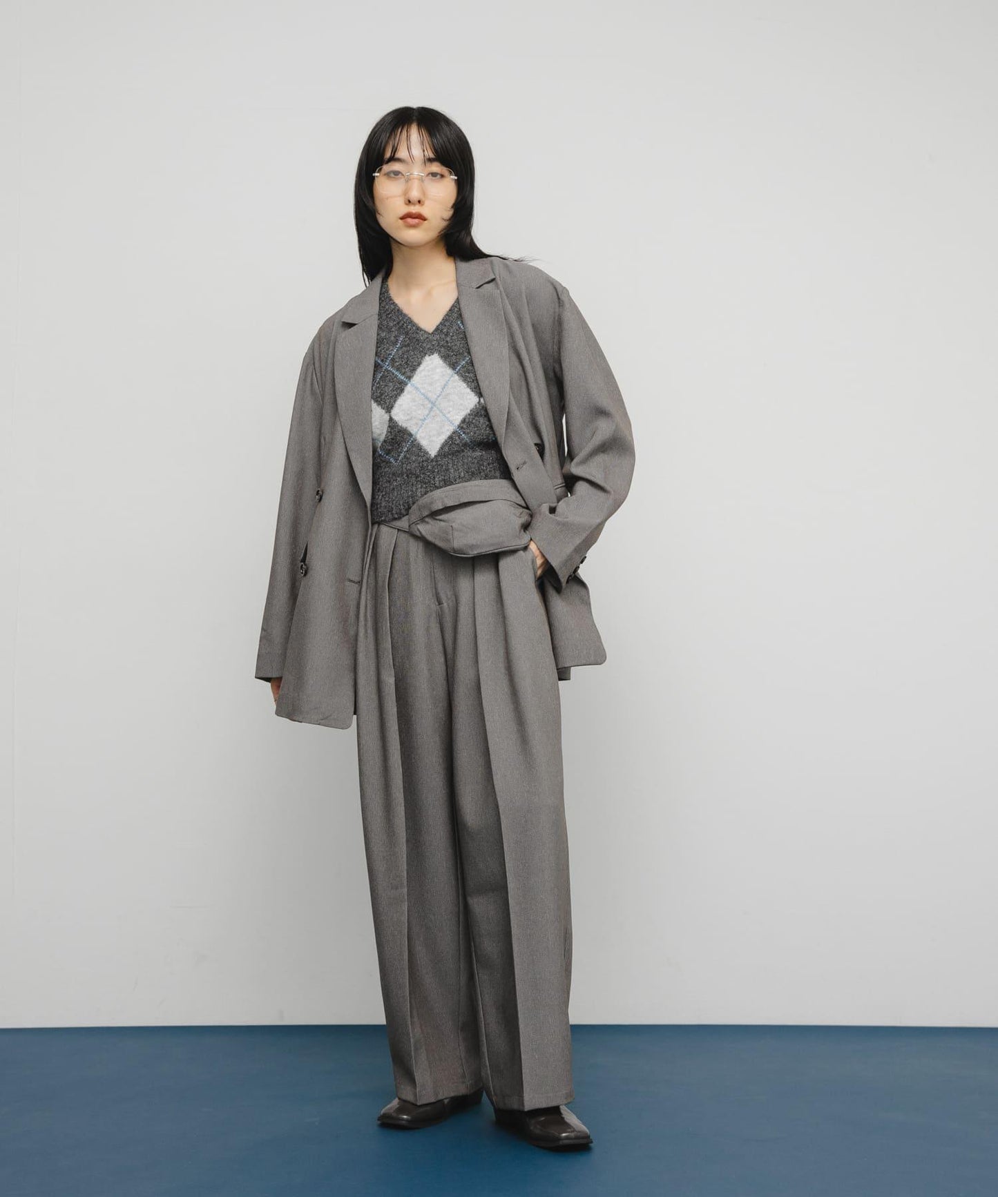 包包套裝雙排扣西裝