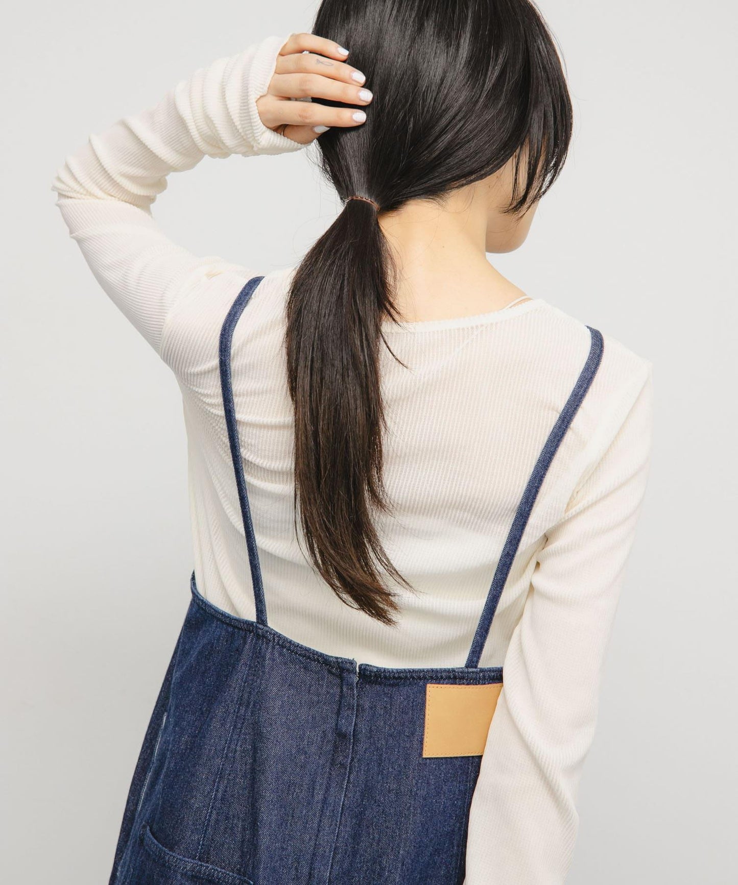 透視天鵝絨褶皺袖上衣