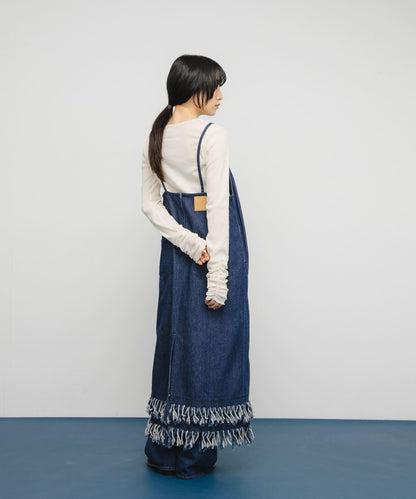 透視天鵝絨褶皺袖上衣