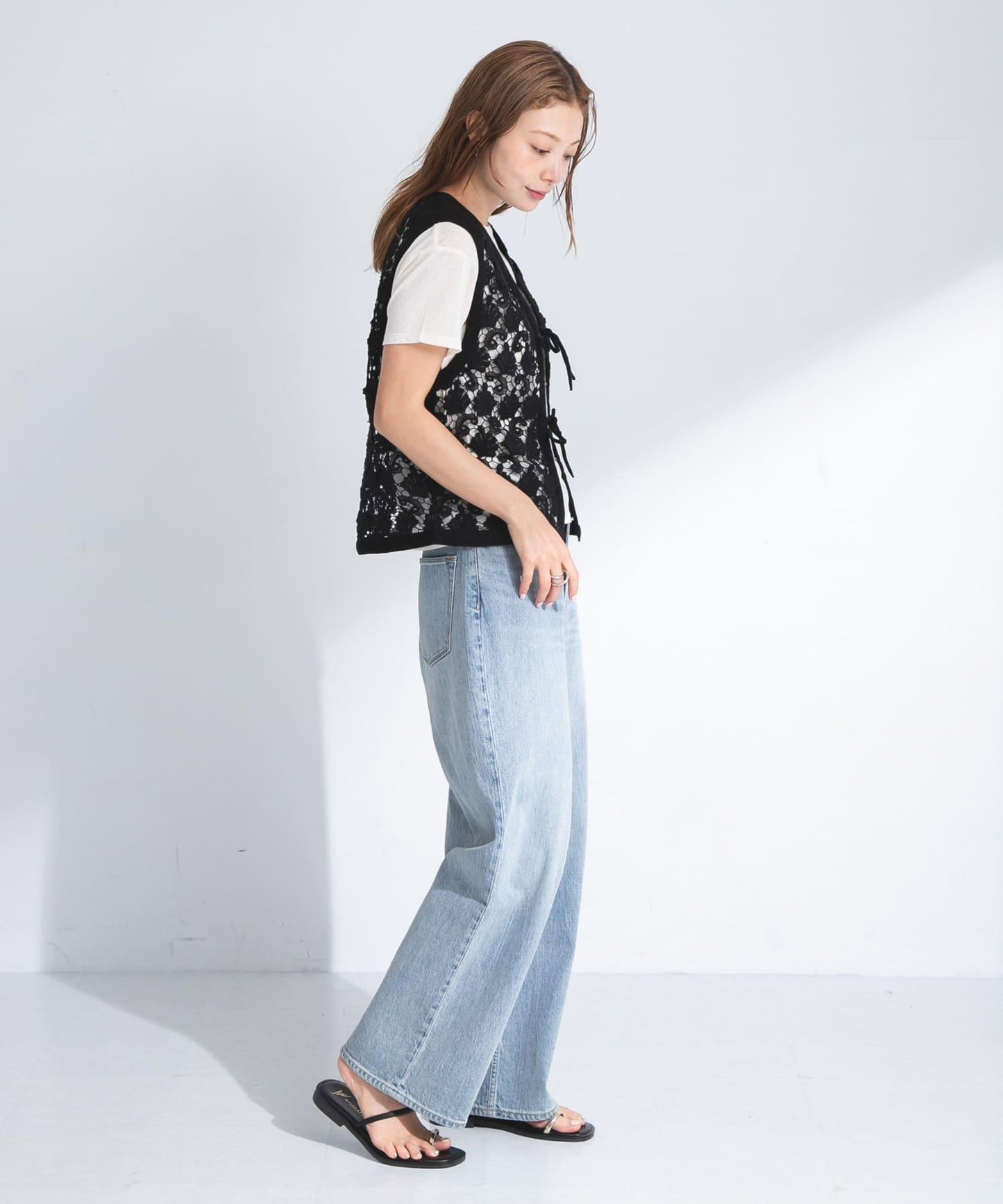 植物圖案蕾絲背心