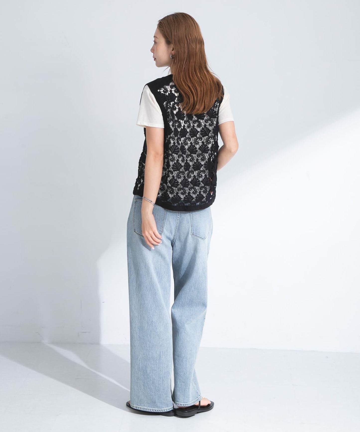 植物圖案蕾絲背心