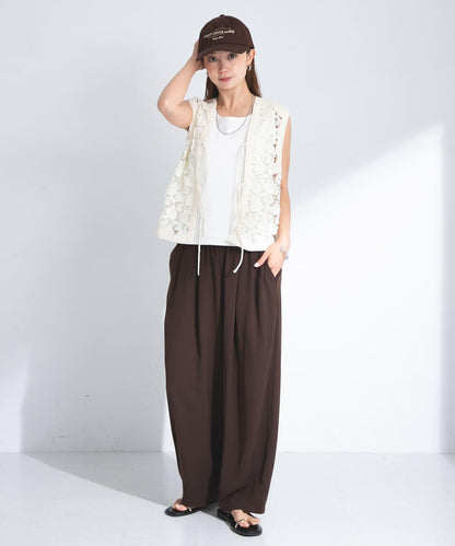 植物圖案蕾絲背心