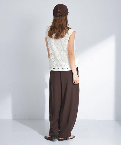 植物圖案蕾絲背心