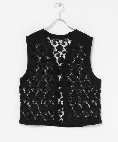 植物圖案蕾絲背心