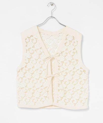 植物圖案蕾絲背心