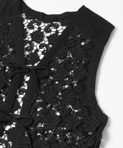 植物圖案蕾絲背心