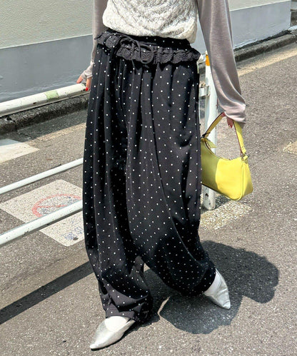圓點弧線運動褲