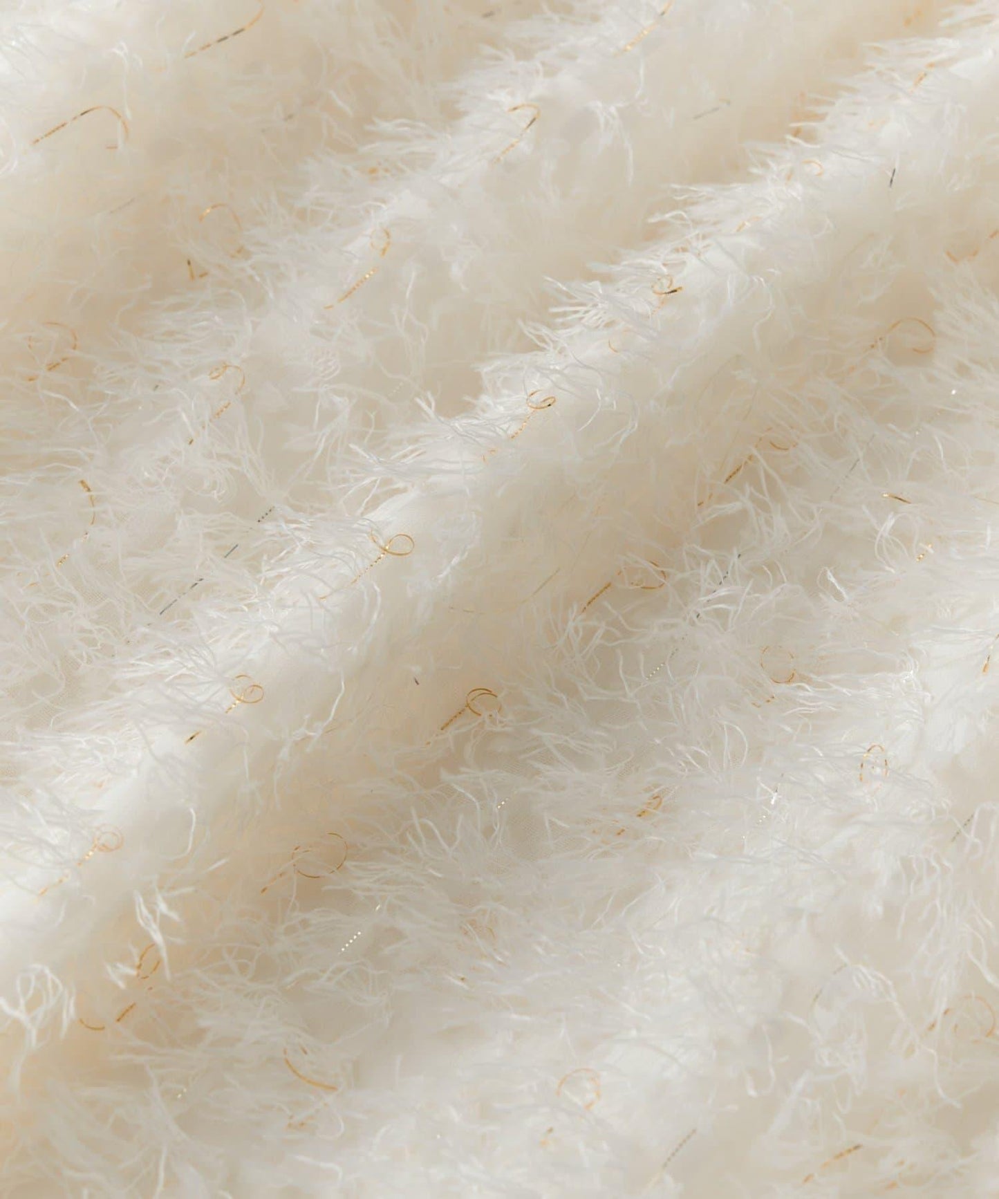 羽毛提花荷葉邊領襯衫