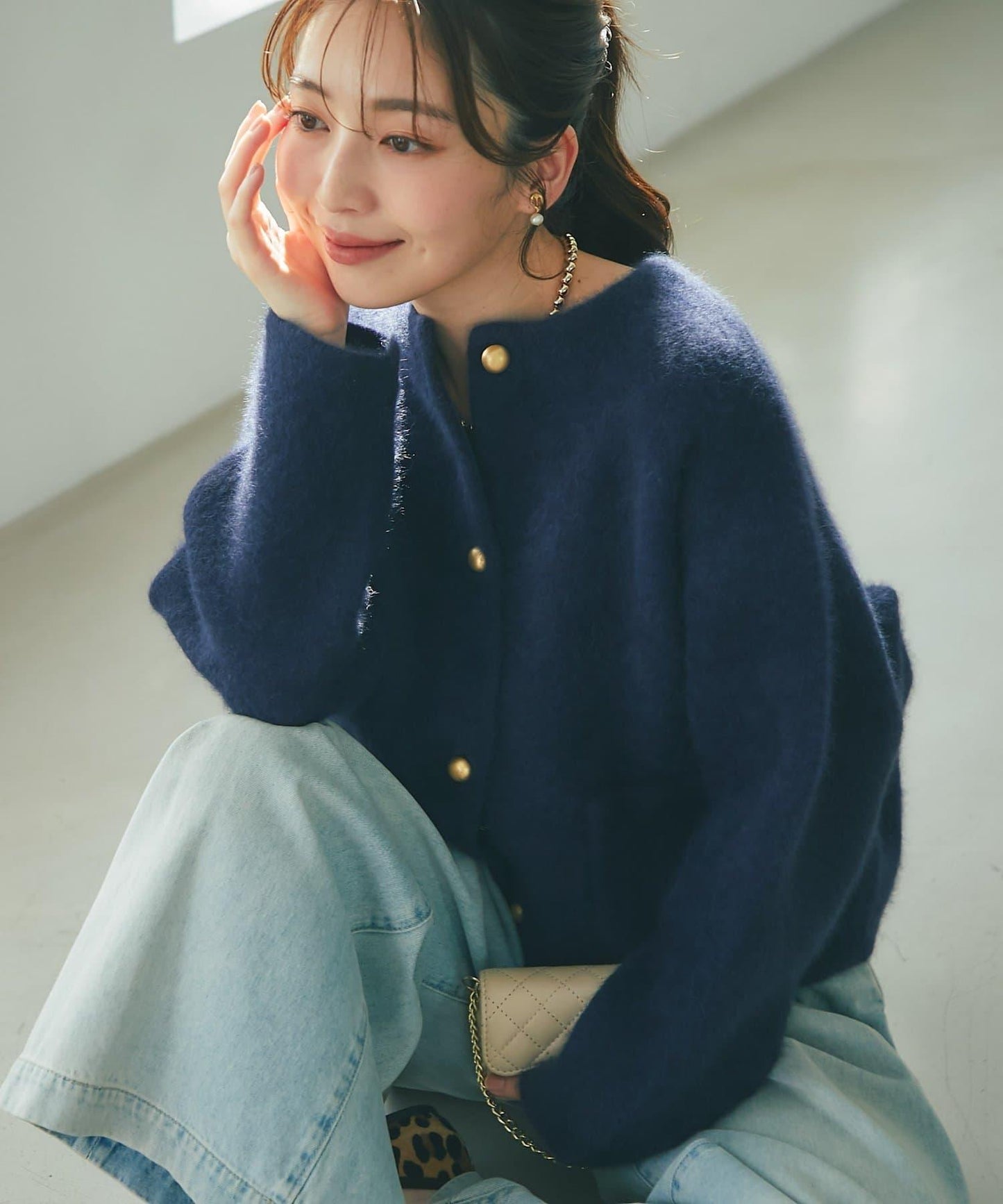 高品質羊毛接絨夾克開衫