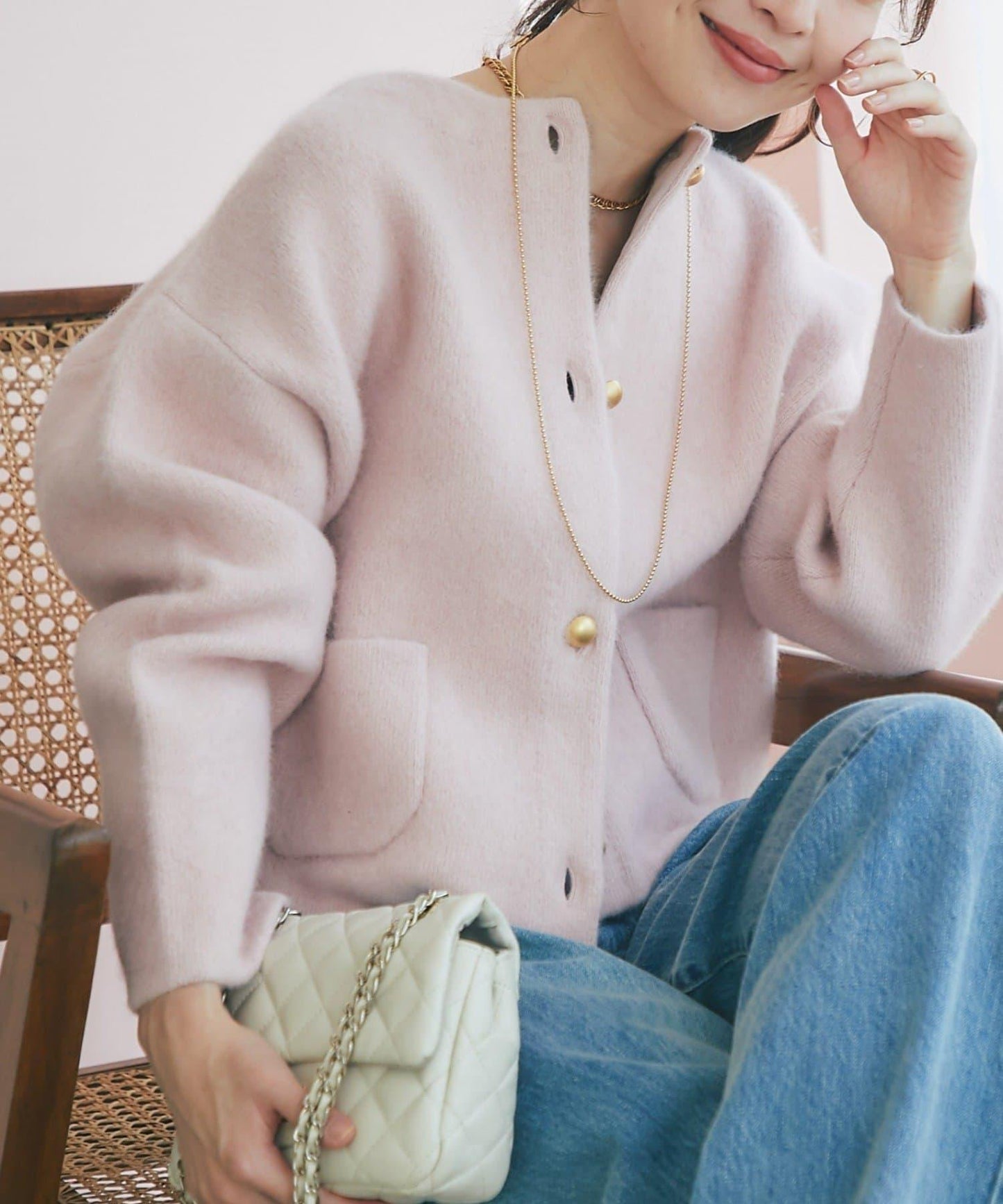 高品質羊毛接絨夾克開衫