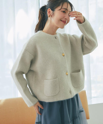 高品質羊毛接絨夾克開衫