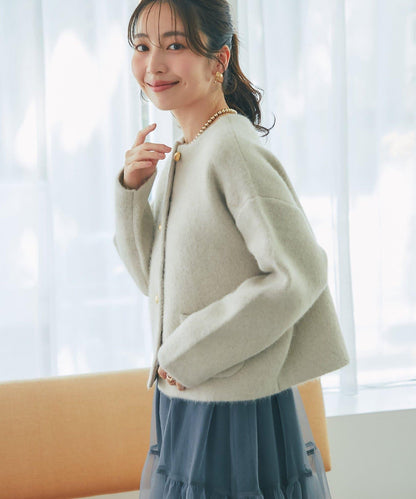 高品質羊毛接絨夾克開衫