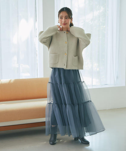 高品質羊毛接絨夾克開衫