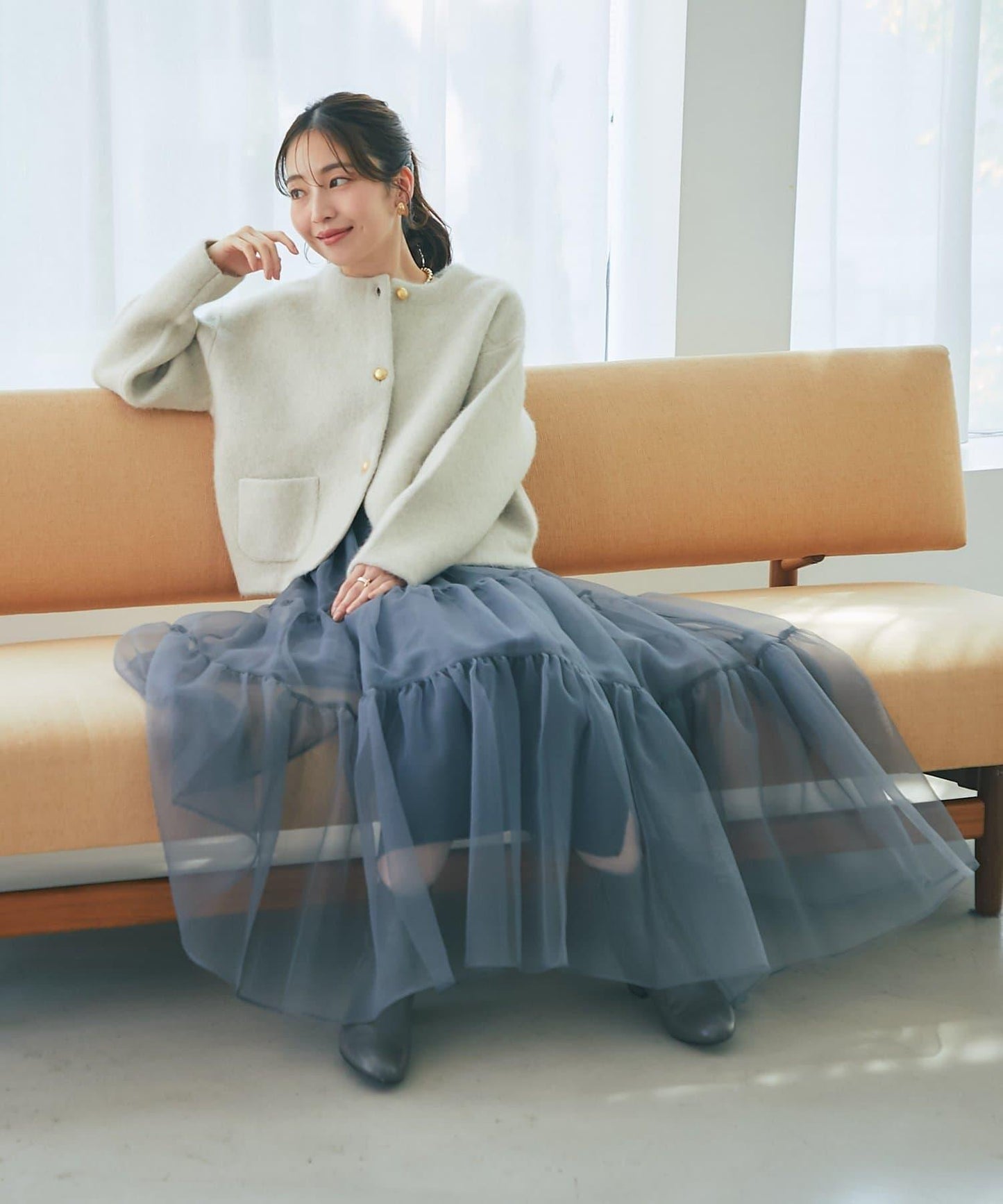 高品質羊毛接絨夾克開衫