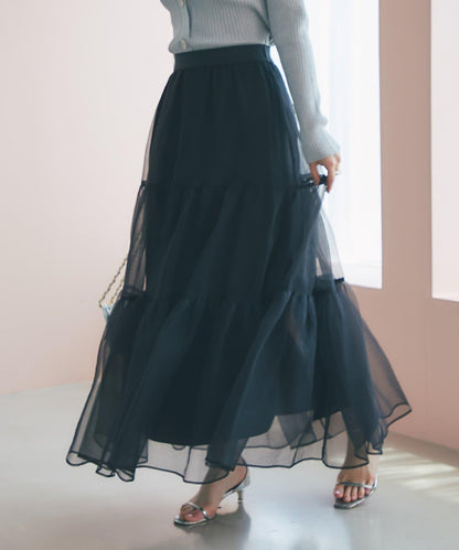 【好評款再版！】透明紗織層疊裙