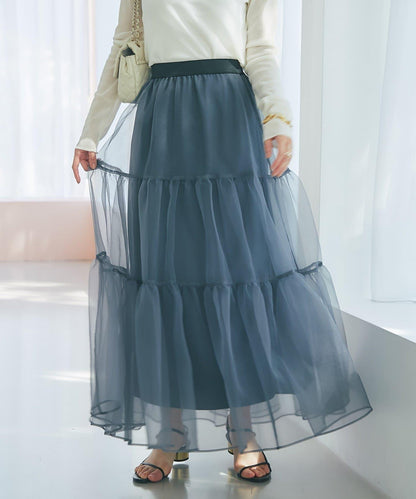 【好評款再版！】透明紗織層疊裙