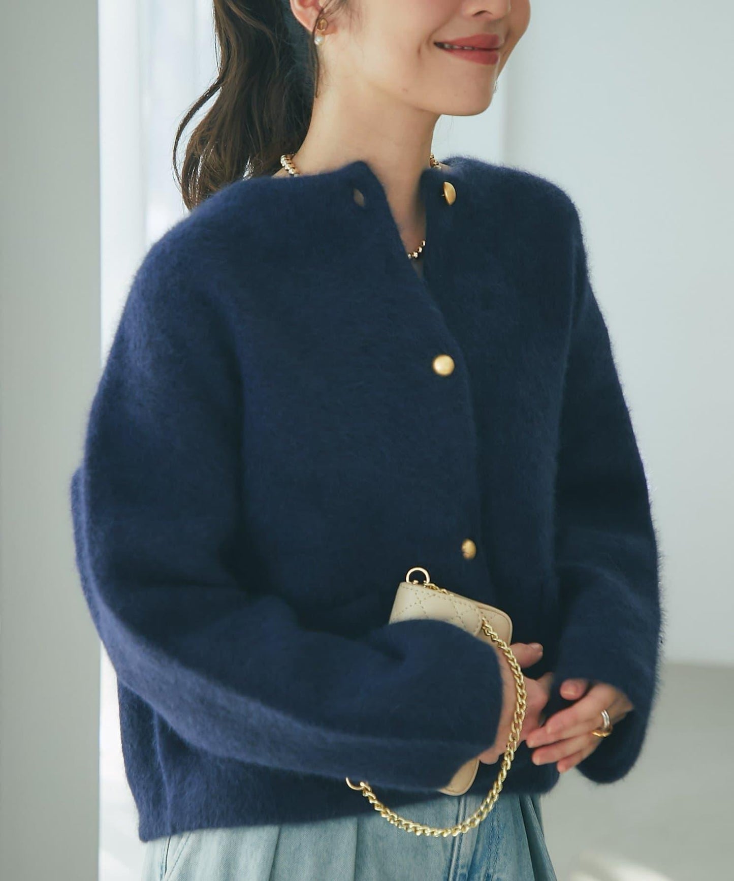 高品質羊毛接絨夾克開衫