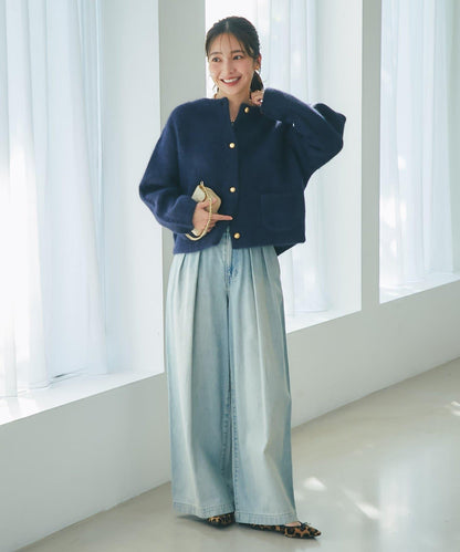 高品質羊毛接絨夾克開衫