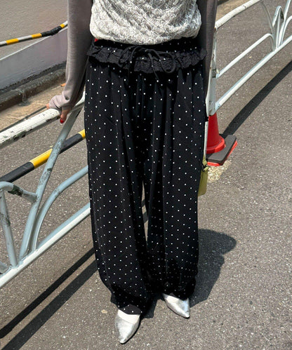 圓點弧線運動褲