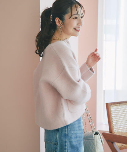 高品質羊毛接絨夾克開衫