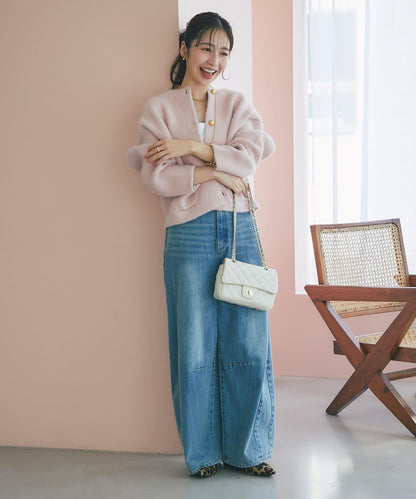 高品質羊毛接絨夾克開衫