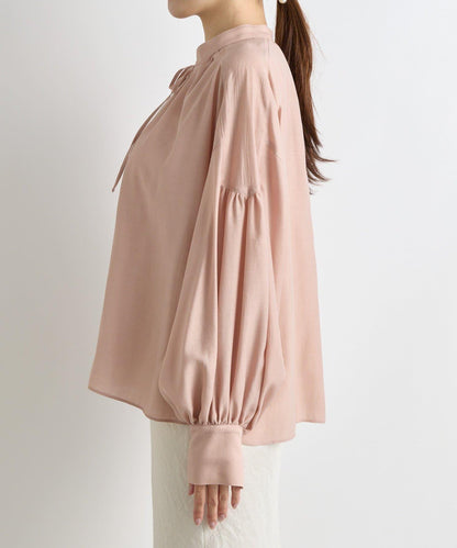 透視泡泡袖襯衫