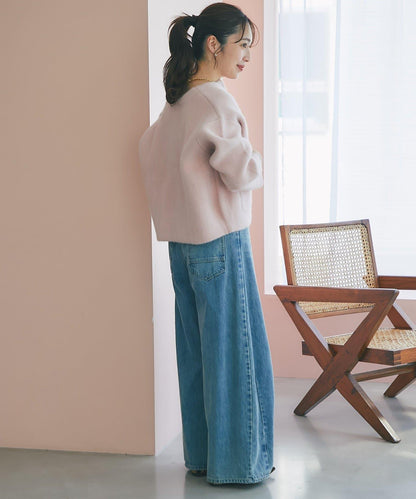 高品質羊毛接絨夾克開衫