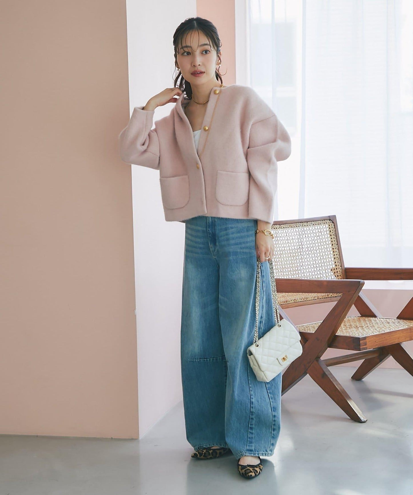 高品質羊毛接絨夾克開衫