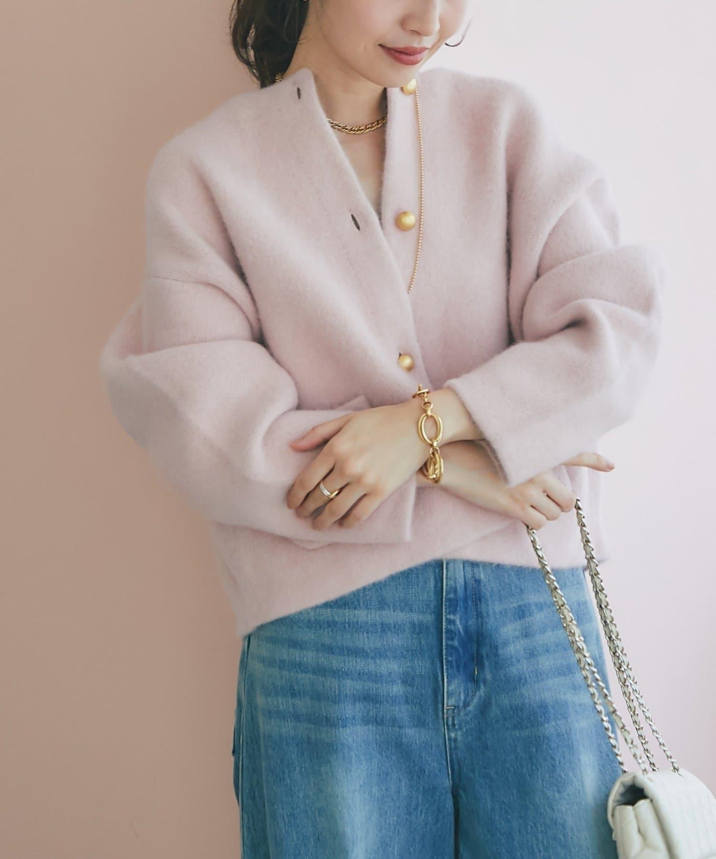 高品質羊毛接絨夾克開衫