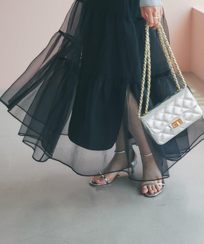 【好評款再版！】透明紗織層疊裙