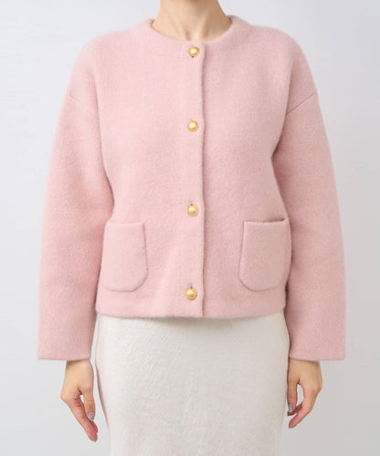 高品質羊毛接絨夾克開衫