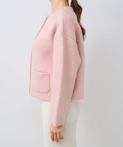 高品質羊毛接絨夾克開衫