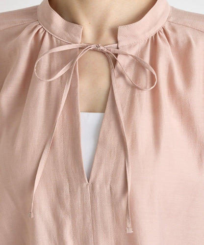 透視泡泡袖襯衫