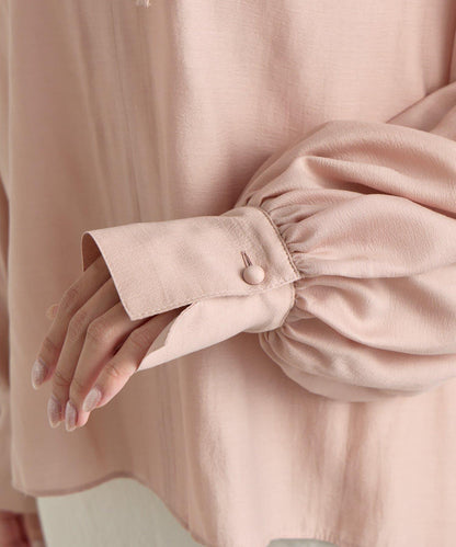 透視泡泡袖襯衫