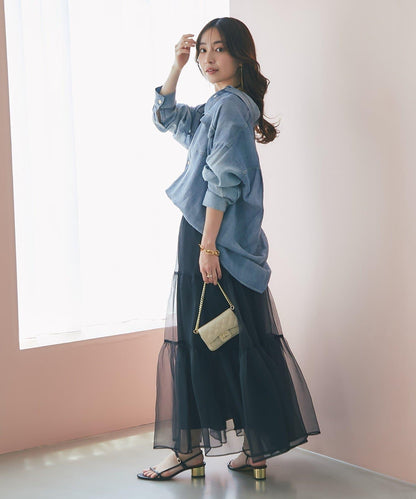 【好評款再版！】透明紗織層疊裙