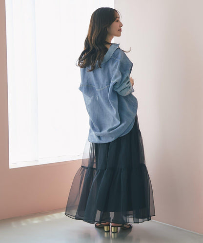 【好評款再版！】透明紗織層疊裙