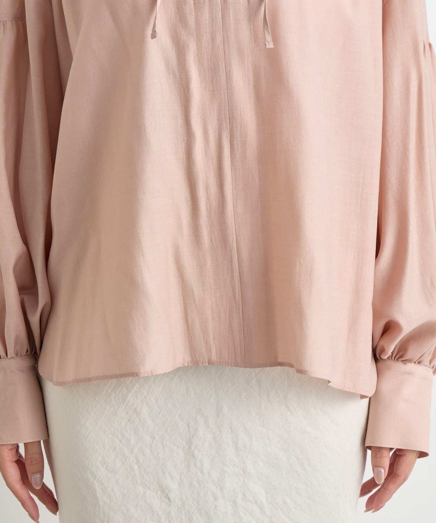 透視泡泡袖襯衫