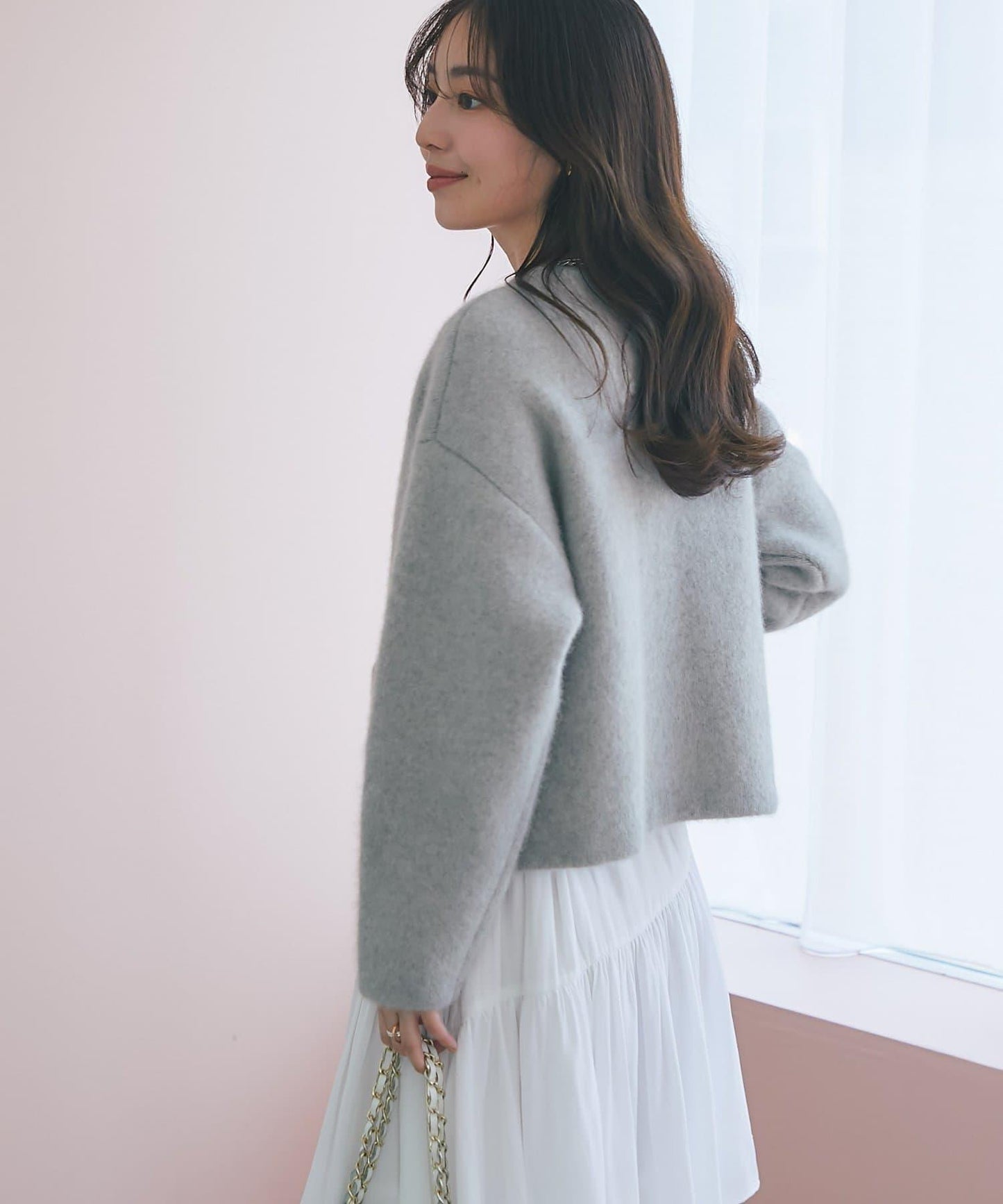 高品質羊毛接絨夾克開衫