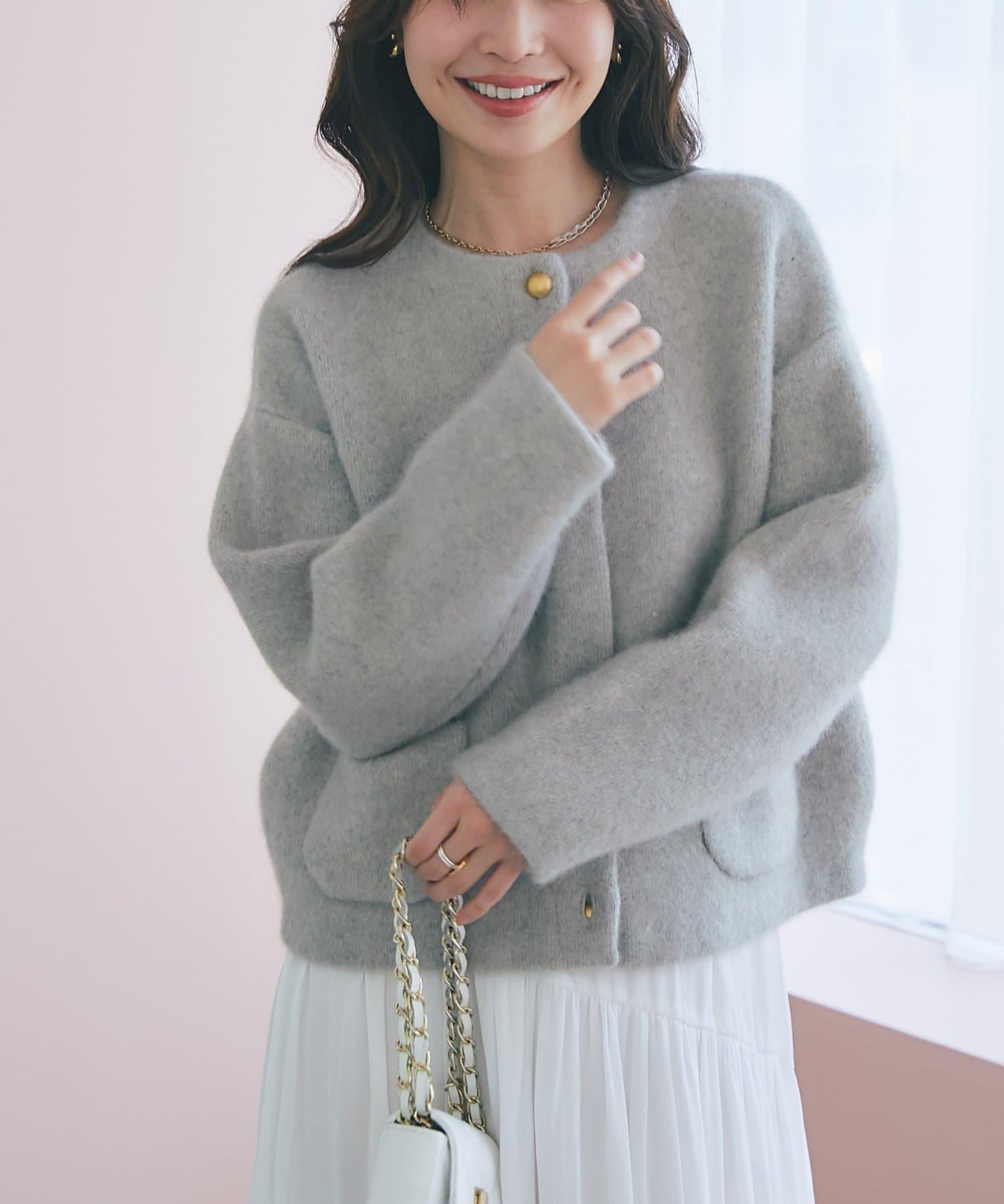 高品質羊毛接絨夾克開衫