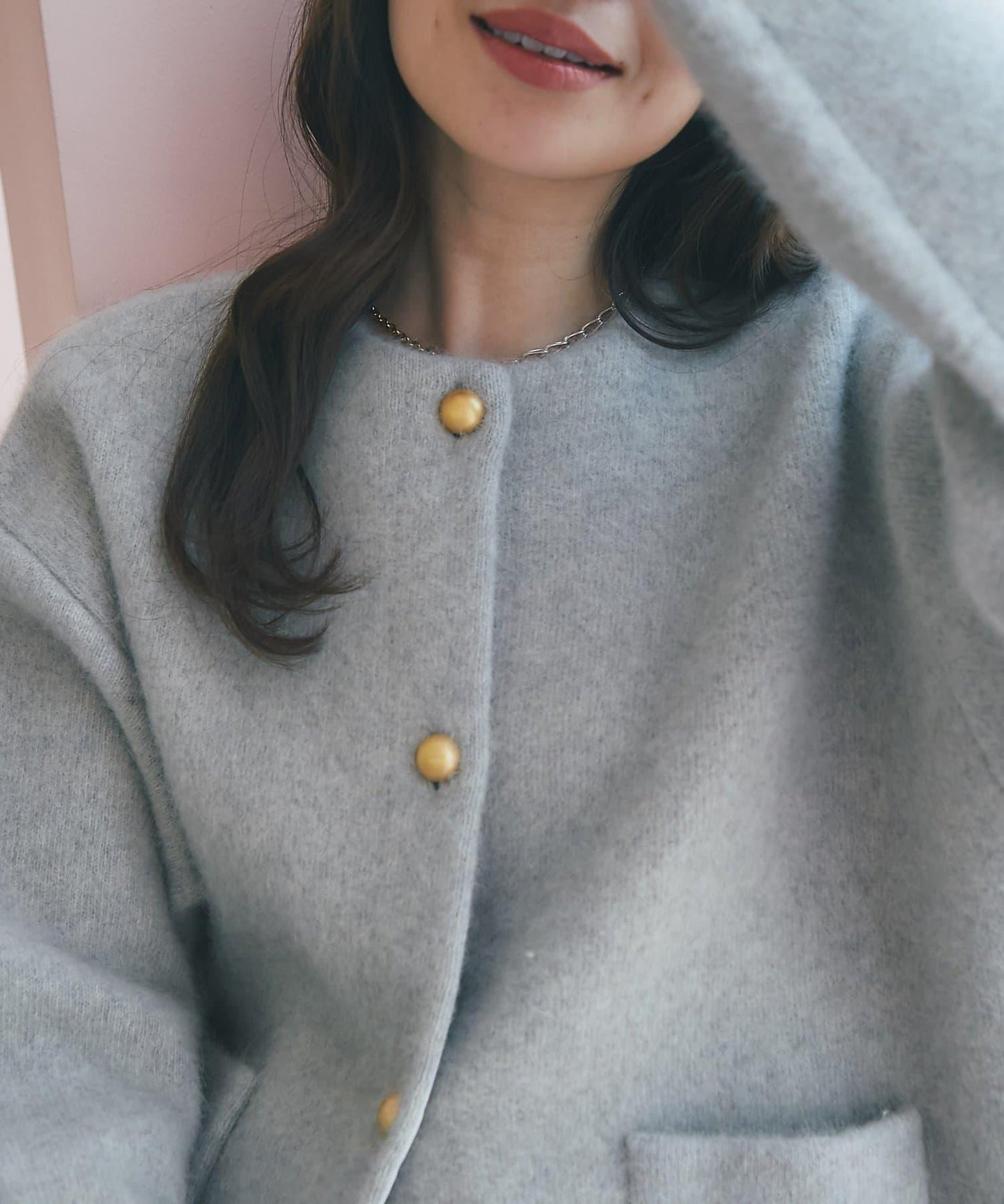 高品質羊毛接絨夾克開衫