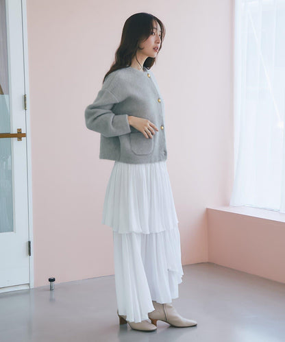 高品質羊毛接絨夾克開衫