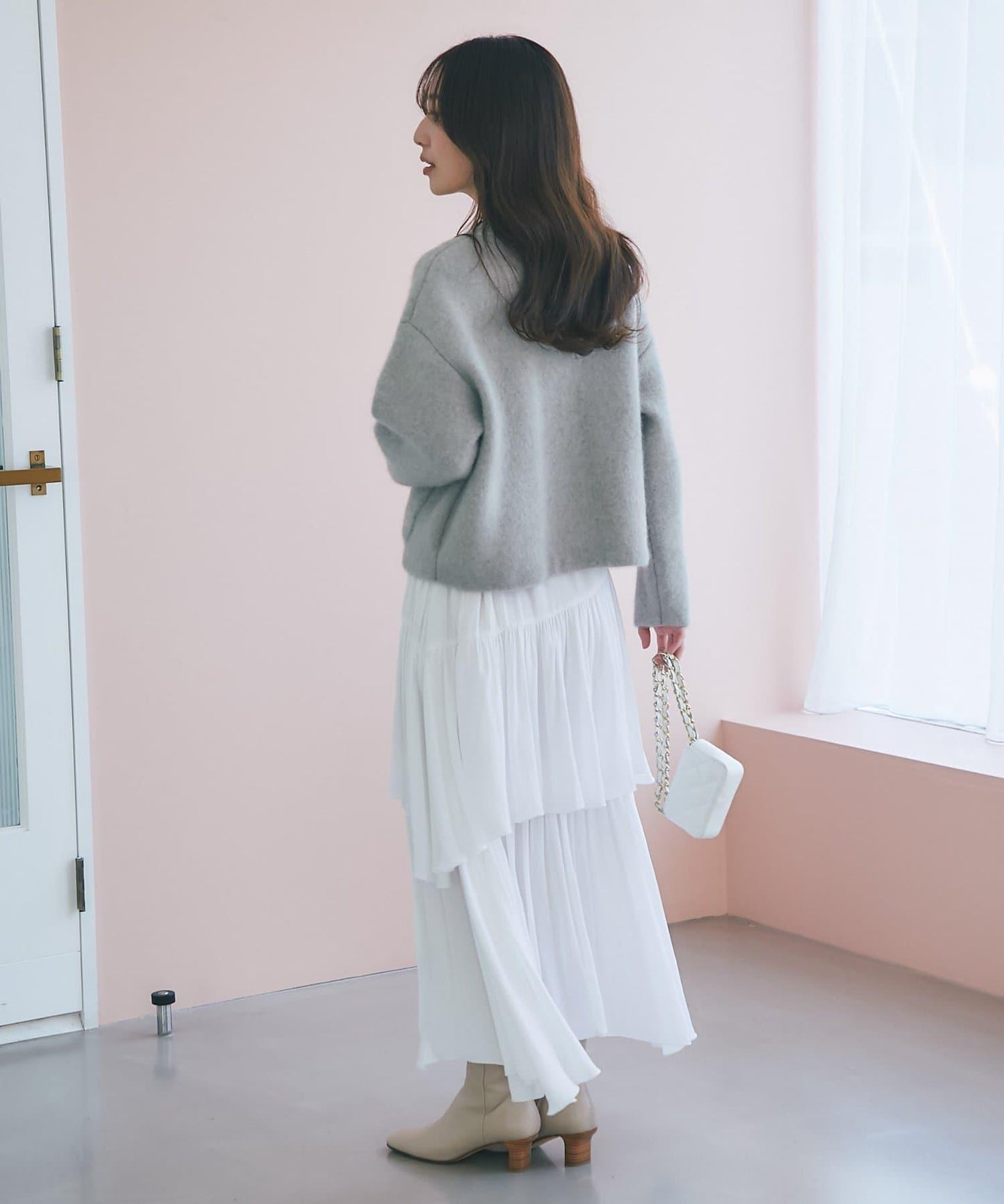 高品質羊毛接絨夾克開衫