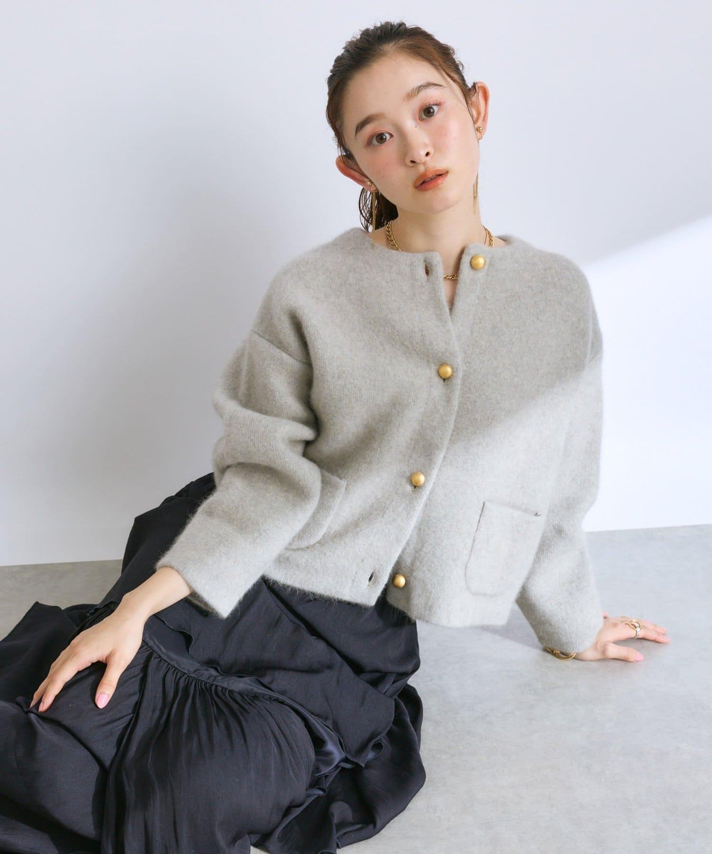 高品質羊毛接絨夾克開衫