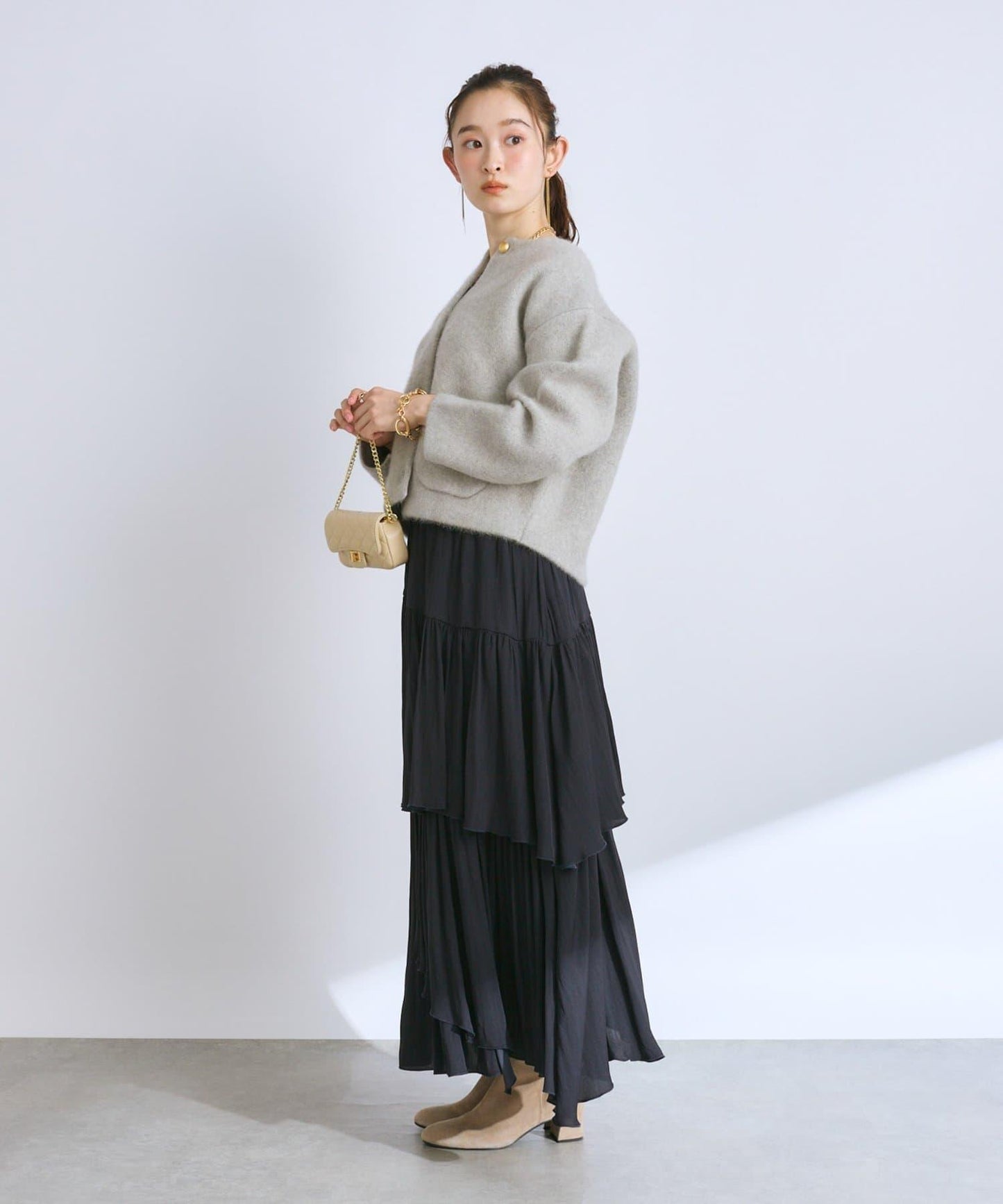 高品質羊毛接絨夾克開衫