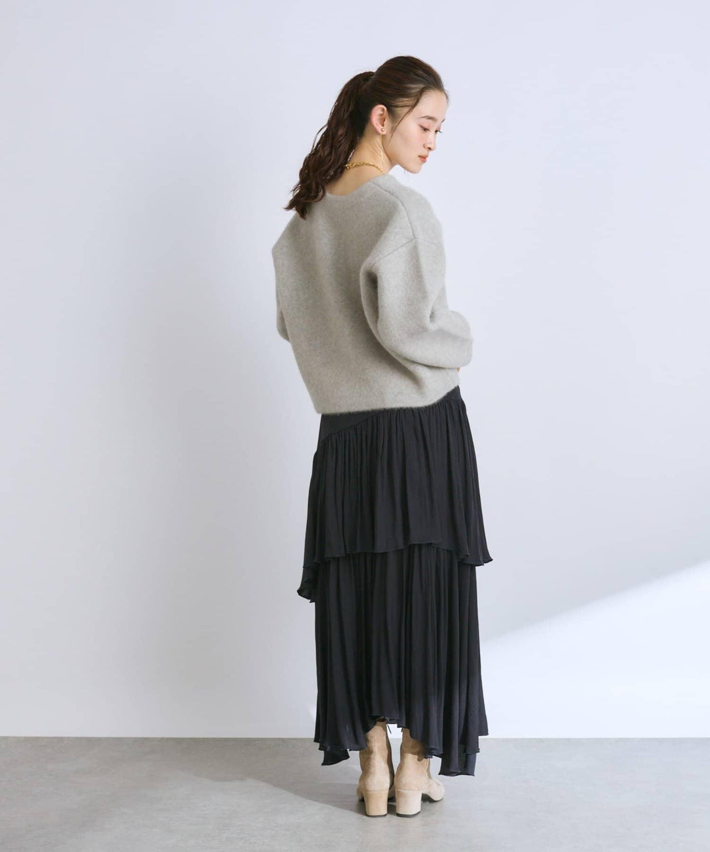 高品質羊毛接絨夾克開衫