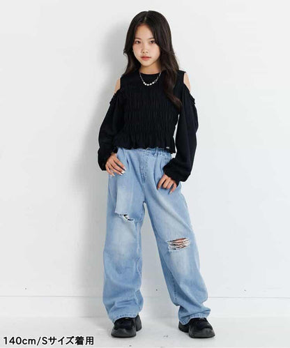 彩色磨邊褲