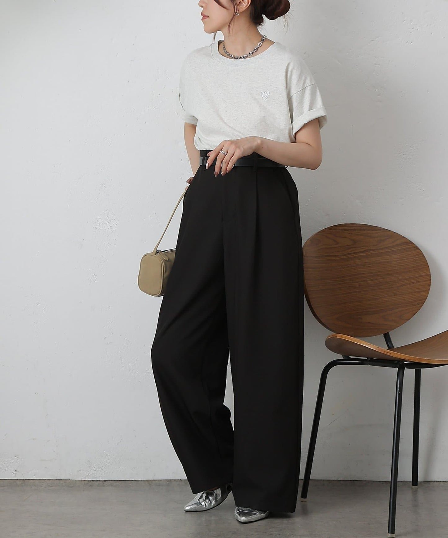 單褶寬鬆西褲