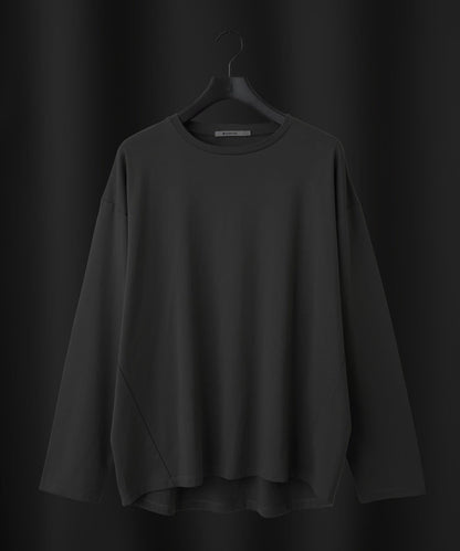 【AW】漸變棉圓弧下襬長袖T恤