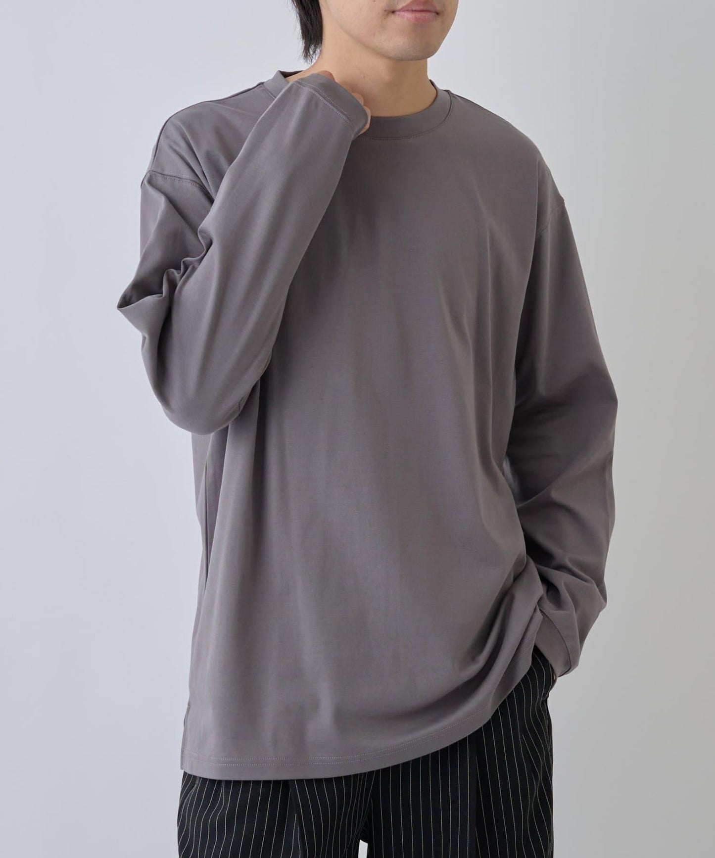 【AW】漸變棉質簡約長袖T恤