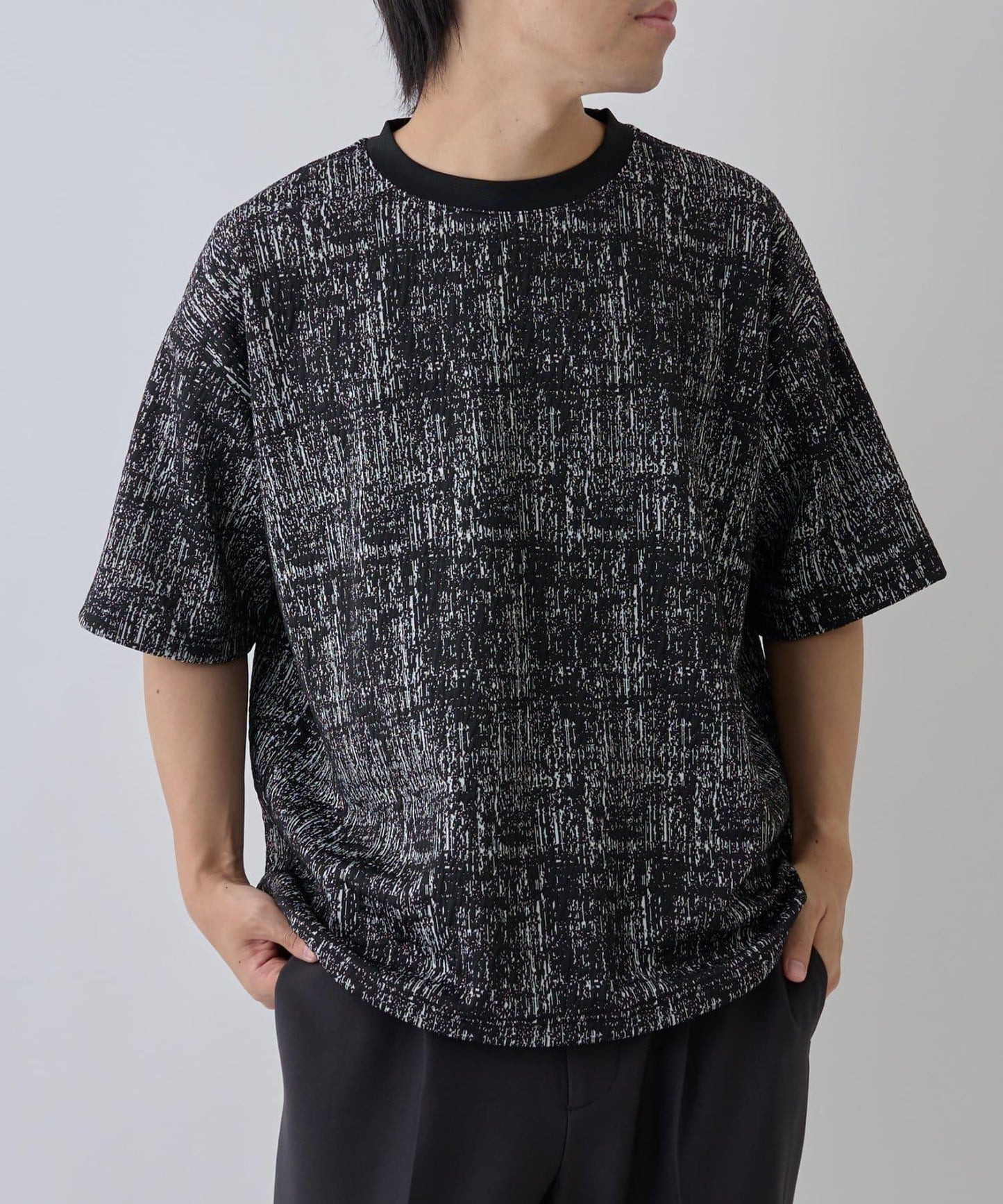 蓬鬆提花短袖T恤